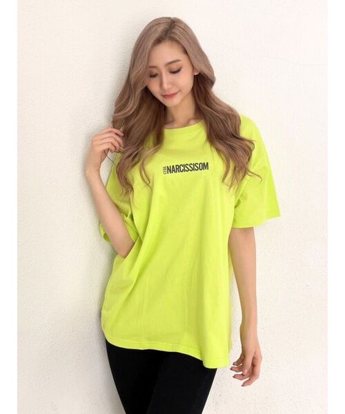 GYDA（ジェイダ）の「GYDA-LMATIAN BIGTシャツ（Tシャツ/カットソー・レディース・オフホワイト/イエロー/ブラック・FREE）」の5枚目の写真