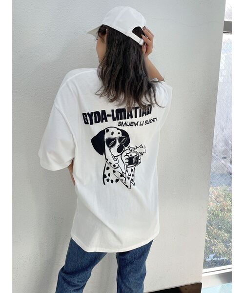 GYDA（ジェイダ）の「GYDA-LMATIAN BIGTシャツ（Tシャツ/カットソー・レディース・オフホワイト/イエロー/ブラック・FREE）」の9枚目の写真