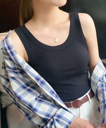 リブ タンクトップ レディース 無地