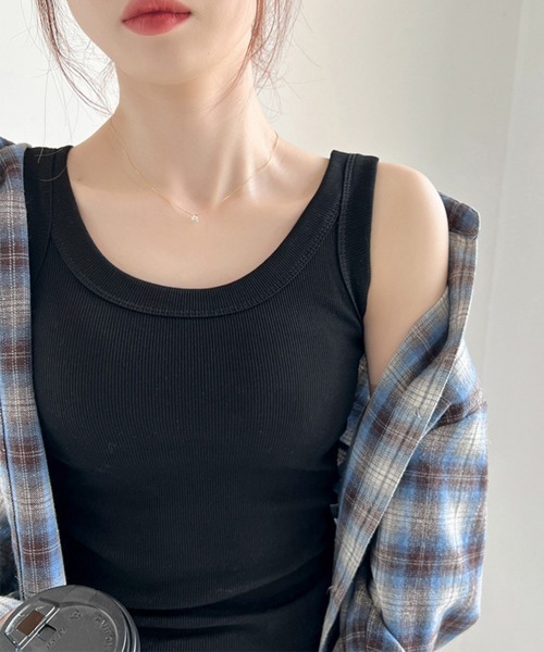 Miniministore(ミニミニストア)の「リブ タンクトップ レディース 無地(タンクトップ・レディース・ブラック/ライトグレー/ダークグレー/ホワイト/ベージュ・FREE)」の9枚目の写真
