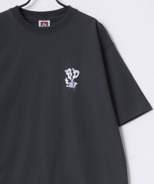 BEN DAVIS（ベンデイビス）の「BEN DAVIS/ベンデイビス SMOKING TV TEE/オーバーサイズ バックプリント ロゴ ワンポイント 半袖Tシャツ/レディース メンズ（Tシャツ/カットソー・メンズ・ホワイト/グリーン/チャコール/マスタード・M/L/XL）」の7枚目の写真