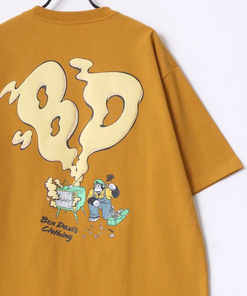 BEN DAVIS（ベンデイビス）の「BEN DAVIS/ベンデイビス SMOKING TV TEE/オーバーサイズ バックプリント ロゴ ワンポイント 半袖Tシャツ/レディース メンズ（Tシャツ/カットソー・メンズ・ホワイト/グリーン/チャコール/マスタード・M/L/XL）」の12枚目の写真