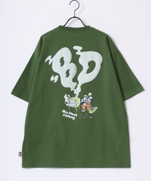BEN DAVIS（ベンデイビス）の「BEN DAVIS/ベンデイビス SMOKING TV TEE/オーバーサイズ バックプリント ロゴ ワンポイント 半袖Tシャツ/レディース メンズ（Tシャツ/カットソー・メンズ・ホワイト/グリーン/チャコール/マスタード・M/L/XL）」の18枚目の写真