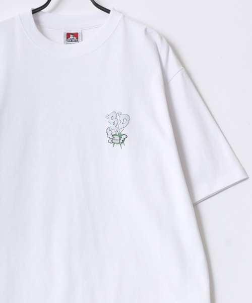 BEN DAVIS（ベンデイビス）の「BEN DAVIS/ベンデイビス SMOKING TV TEE/オーバーサイズ バックプリント ロゴ ワンポイント 半袖Tシャツ/レディース メンズ（Tシャツ/カットソー・メンズ・ホワイト/グリーン/チャコール/マスタード・M/L/XL）」の5枚目の写真