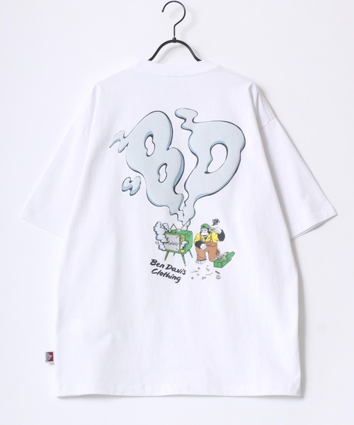 BEN DAVIS（ベンデイビス）の「BEN DAVIS/ベンデイビス SMOKING TV TEE/オーバーサイズ バックプリント ロゴ ワンポイント 半袖Tシャツ/レディース メンズ（Tシャツ/カットソー・メンズ・ホワイト/グリーン/チャコール/マスタード・M/L/XL）」の14枚目の写真