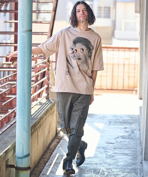 CAMBIO（カンビオ）の「mt8934- ビッグシルエットプリントTシャツ（It's All Make Believe）（Tシャツ/カットソー・メンズ・ホワイト/グレー/ピンク・S/M/L/XL）」の7枚目の写真