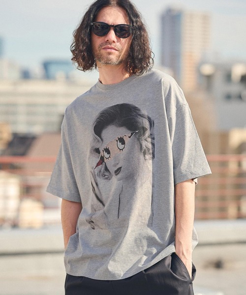 CAMBIO（カンビオ）の「mt8934- ビッグシルエットプリントTシャツ（It's All Make Believe）（Tシャツ/カットソー・メンズ・ホワイト/グレー/ピンク・S/M/L/XL）」の10枚目の写真