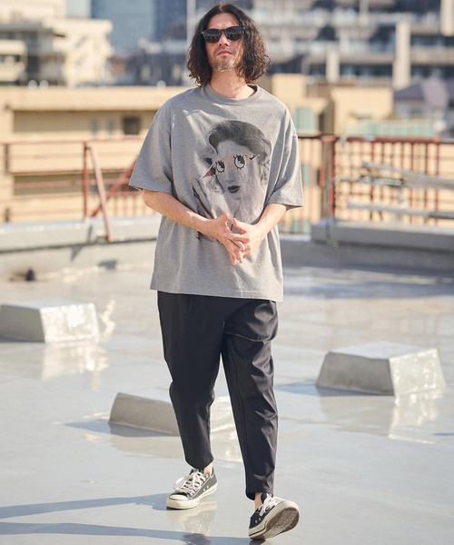 CAMBIO（カンビオ）の「mt8934- ビッグシルエットプリントTシャツ（It's All Make Believe）（Tシャツ/カットソー・メンズ・ホワイト/グレー/ピンク・S/M/L/XL）」の12枚目の写真