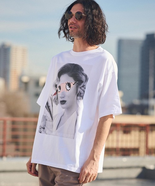 CAMBIO（カンビオ）の「mt8934- ビッグシルエットプリントTシャツ（It's All Make Believe）（Tシャツ/カットソー・メンズ・ホワイト/グレー/ピンク・S/M/L/XL）」の15枚目の写真