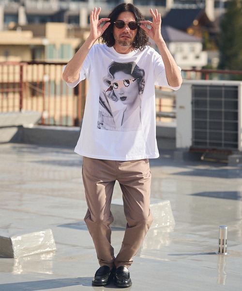 CAMBIO（カンビオ）の「mt8934- ビッグシルエットプリントTシャツ（It's All Make Believe）（Tシャツ/カットソー・メンズ・ホワイト/グレー/ピンク・S/M/L/XL）」の17枚目の写真