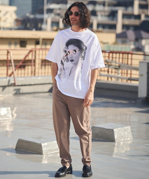 CAMBIO（カンビオ）の「mt8934- ビッグシルエットプリントTシャツ（It's All Make Believe）（Tシャツ/カットソー・メンズ・ホワイト/グレー/ピンク・S/M/L/XL）」の18枚目の写真