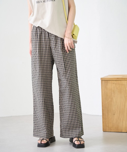 ROPE' PICNIC(ロペピクニック)の「新色追加/レーヨンナイロンイージーワイドパンツ(その他パンツ・レディース・ブルー/オフホワイト/ブラウン/ネイビー/チャコールグレー・36/40/38)」の4枚目の写真