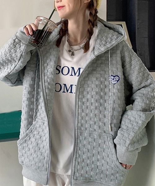 Miniministore(ミニミニストア)の「ジップパーカー レディース 長袖(パーカー・レディース・グレー/ブラック/ホワイト・FREE)」の3枚目の写真
