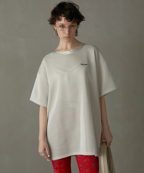 PRANK PROJECT（プランクプロジェクト）の「ダブルラッセルメッシュトップ / Double Raschel Mesh Top（Tシャツ/カットソー・レディース・ブラック/アイボリー/グレー/ピンク・FREE）」の2枚目の写真