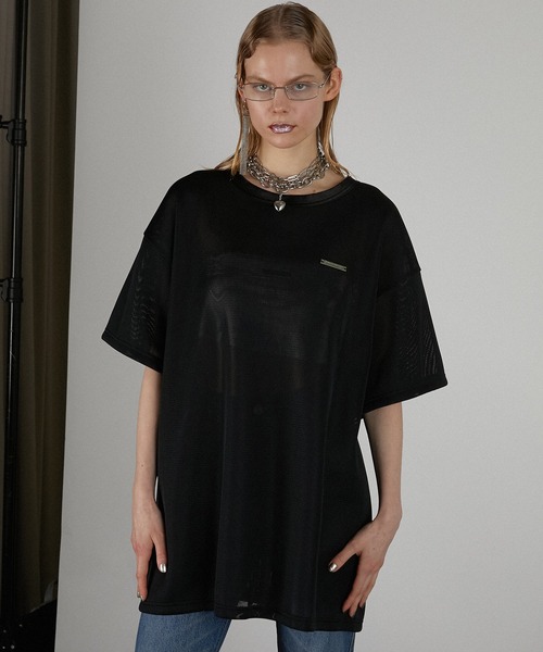 PRANK PROJECT（プランクプロジェクト）の「ダブルラッセルメッシュトップ / Double Raschel Mesh Top（Tシャツ/カットソー・レディース・ブラック/アイボリー/グレー/ピンク・FREE）」の3枚目の写真