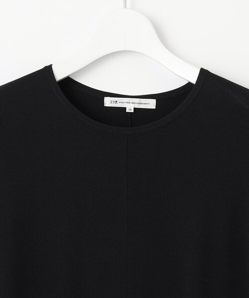 23区 L(ニジュウサンクオオキイサイズ)の「【洗える】レーヨンポリエステルストレッチ フレア ワンピース(ワンピース・レディース・ネイビー系/ブラック系/カーキ系・44/46)」の7枚目の写真