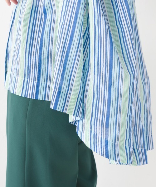 OMNES（オムネス）の「コットンボイル総柄フレンチスリーブギャザーシャツ（シャツ/ブラウス・レディース・アイボリー/ブラック×ホワイト/ブラック×グリーン/グリーン系その他/ブルー系その他/パープル/キナリ/ネイビー/パープル系その他/ブラック系その他/ブラウン系その他/グリーン系その他2・FREE）」の17枚目の写真