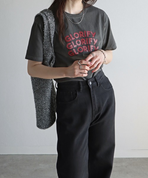 COURO(コウロ)の「アソートピグメントTシャツ(Tシャツ/カットソー・レディース・ブラック/ブラック系5/ブラック系6/ブラック系7/ブラック系8/ブラック系2/ブラック系4/ブラック系/ブラック系1/ブラック系3・M/L)」の12枚目の写真