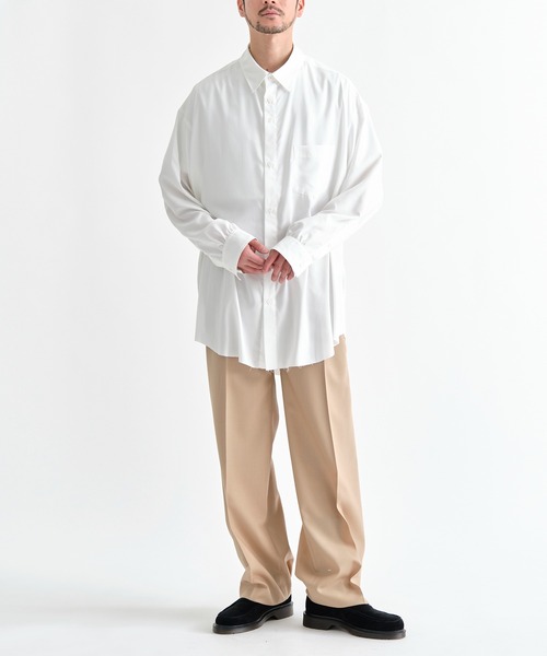 sulvam(サルバム)の「【sulvam / サルバム】別注 RAYON L/S SHIRT/別注レーヨンロングスリーブシャツ(シャツ/ブラウス・メンズ・ネイビー/ホワイト/サックスブルー/ブラック・S/M/L)」の5枚目の写真