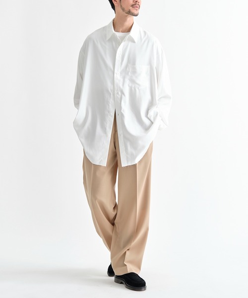 sulvam(サルバム)の「【sulvam / サルバム】別注 RAYON L/S SHIRT/別注レーヨンロングスリーブシャツ(シャツ/ブラウス・メンズ・ネイビー/ホワイト/サックスブルー/ブラック・S/M/L)」の6枚目の写真