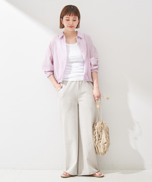 B.C STOCK(ベーセーストック)の「ドローコードショートシャツ(シャツ/ブラウス・レディース・ホワイト/ラベンダー/ブラック・FREE)」の22枚目の写真