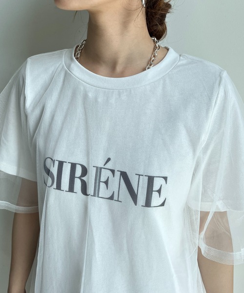 DouDou(ドゥドゥ)の「【WEB限定】チュールロゴTEE(Tシャツ/カットソー・レディース・オフホワイト/チャコールグレー・FREE)」の20枚目の写真