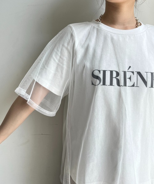 DouDou(ドゥドゥ)の「【WEB限定】チュールロゴTEE(Tシャツ/カットソー・レディース・オフホワイト/チャコールグレー・FREE)」の21枚目の写真