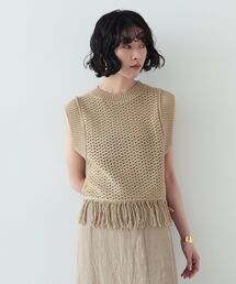 GALLEST | アイレットフリンジニット(ニット/セーター)