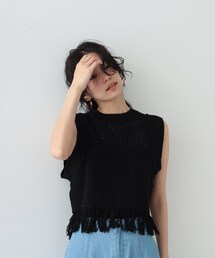 GALLEST | アイレットフリンジニット(ニット/セーター)