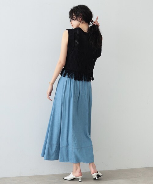 GALLEST(ギャレスト)の「◆アイレットフリンジニット(ニット/セーター・レディース・ブラック/ホワイト系/ベージュ・38)」の12枚目の写真