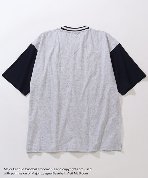 MLB(メジャーリーグベースボール)の「【MLB/メジャーリーグベースボール】リブライン オーバーサイズ Vネック半袖Tシャツ(Tシャツ/カットソー・メンズ・ホワイト/ワインレッド/ブルー/ブラック/アッシュグレー・LL/M/L)」の6枚目の写真
