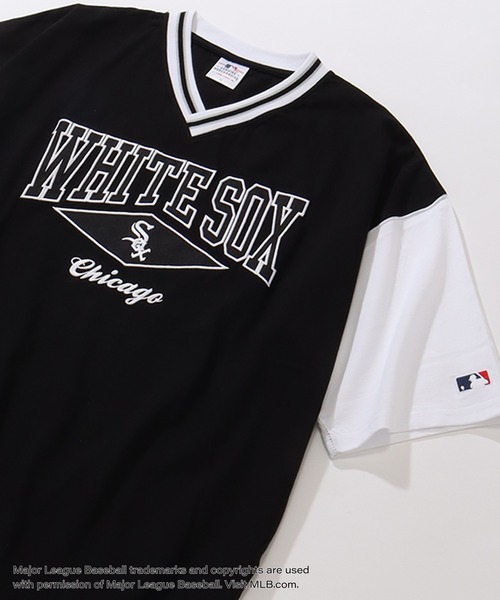 MLB(メジャーリーグベースボール)の「【MLB/メジャーリーグベースボール】リブライン オーバーサイズ Vネック半袖Tシャツ(Tシャツ/カットソー・メンズ・ホワイト/ワインレッド/ブルー/ブラック/アッシュグレー・LL/M/L)」の22枚目の写真