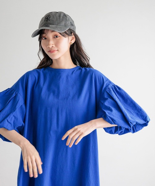 LOWRYS FARM（ローリーズファーム）の「ソデバルーンリボンワンピース103837（ワンピース・レディース・オレンジ/ブルー/アイボリー/ブラック・FREE）」の6枚目の写真