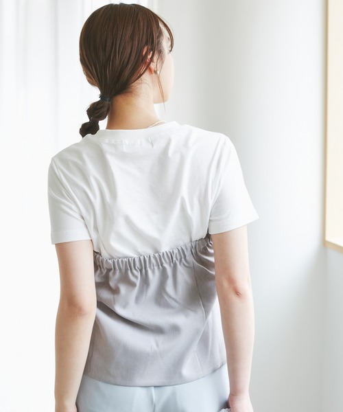 ROPE' PICNIC(ロペピクニック)の「異素材ドッキングレイヤードトップス(Tシャツ/カットソー・レディース・ブラック/グレー/ベージュ/スミクロ・38)」の19枚目の写真