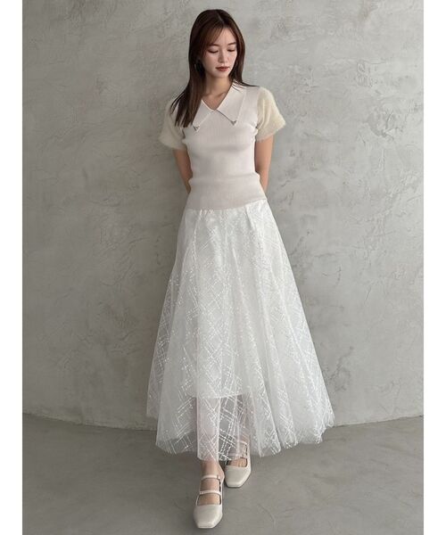 dazzlin(ダズリン)の「エコファースリーブカラーニットトップス(ニット/セーター・レディース・グレー/アイボリー/パープル・FREE)」の21枚目の写真