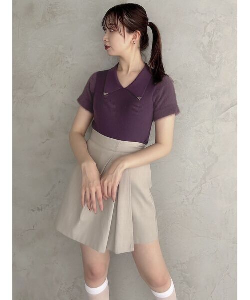 dazzlin(ダズリン)の「エコファースリーブカラーニットトップス(ニット/セーター・レディース・グレー/アイボリー/パープル・FREE)」の18枚目の写真