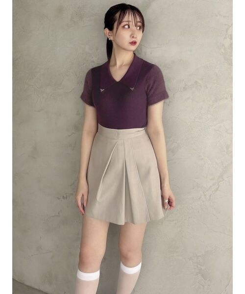 dazzlin(ダズリン)の「エコファースリーブカラーニットトップス(ニット/セーター・レディース・グレー/アイボリー/パープル・FREE)」の19枚目の写真