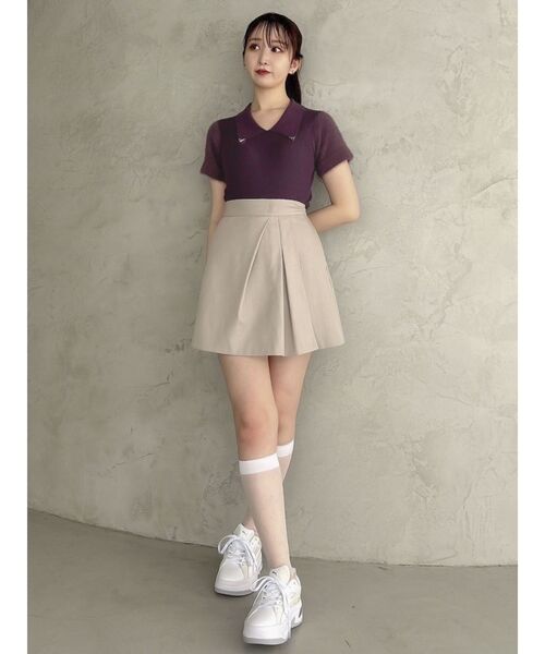 dazzlin(ダズリン)の「エコファースリーブカラーニットトップス(ニット/セーター・レディース・グレー/アイボリー/パープル・FREE)」の10枚目の写真