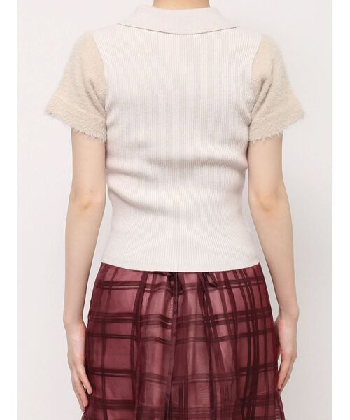 dazzlin(ダズリン)の「エコファースリーブカラーニットトップス(ニット/セーター・レディース・グレー/アイボリー/パープル・FREE)」の5枚目の写真