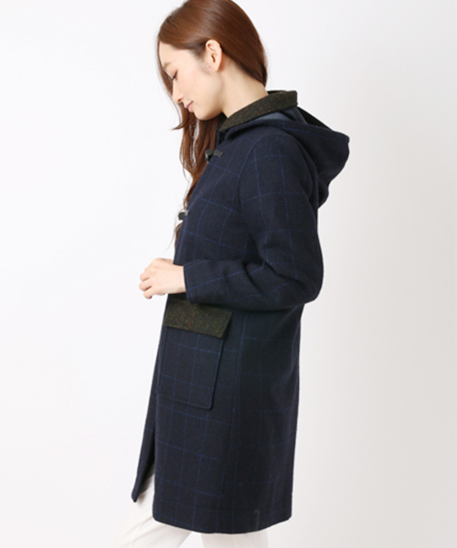 SEVENDAYS=SUNDAY（セブンデイズサンデイ）の「ＨＡＲＲＩＳＴＷＥＥＤ　切替ダッフルコート（ピーコート・レディース・杢グレー/カーキ/ネイビー・LARGE/MEDIUM）」の4枚目の写真