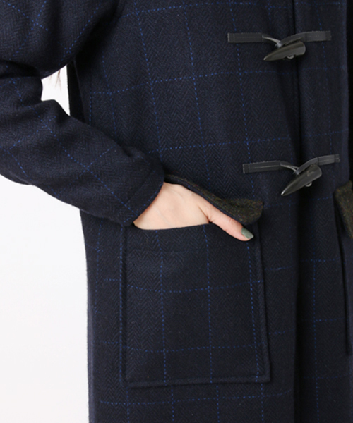 SEVENDAYS=SUNDAY（セブンデイズサンデイ）の「ＨＡＲＲＩＳＴＷＥＥＤ　切替ダッフルコート（ピーコート・レディース・杢グレー/カーキ/ネイビー・LARGE/MEDIUM）」の7枚目の写真