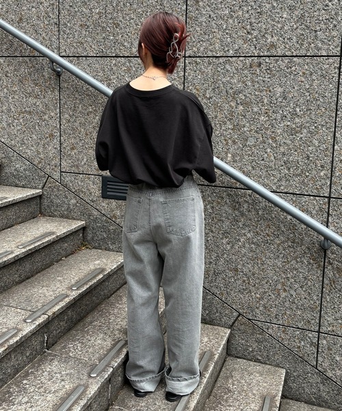 ISOOK（アイスー）の「【ISOOK / アイスー】オーバーサイズプリントTシャツ / ビッグサイズ ロゴT オーバーT スリットT 半袖 ZOZOTOWN限定（Tシャツ/カットソー・レディース・ブラック/ホワイト・FREE）」の13枚目の写真