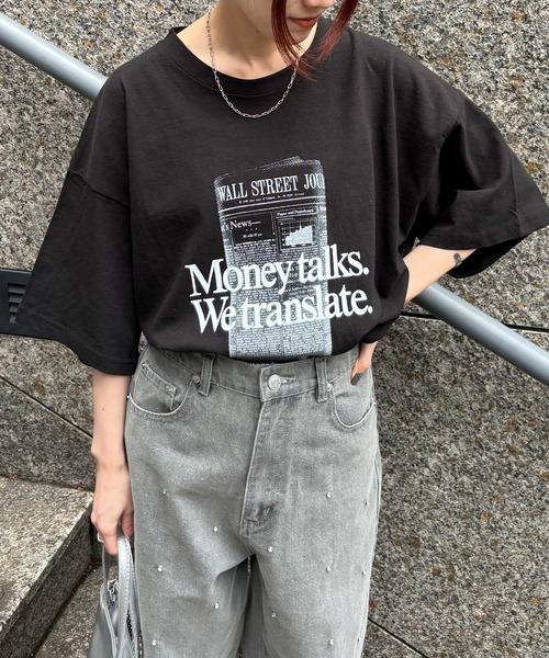 ISOOK（アイスー）の「【ISOOK / アイスー】オーバーサイズプリントTシャツ / ビッグサイズ ロゴT オーバーT スリットT 半袖 ZOZOTOWN限定（Tシャツ/カットソー・レディース・ブラック/ホワイト・FREE）」の20枚目の写真