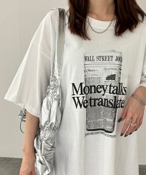 ISOOK（アイスー）の「【ISOOK / アイスー】オーバーサイズプリントTシャツ / ビッグサイズ ロゴT オーバーT スリットT 半袖 ZOZOTOWN限定（Tシャツ/カットソー・レディース・ブラック/ホワイト・FREE）」の8枚目の写真