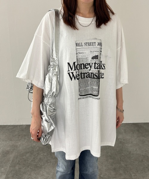 ISOOK（アイスー）の「【ISOOK / アイスー】オーバーサイズプリントTシャツ / ビッグサイズ ロゴT オーバーT スリットT 半袖 ZOZOTOWN限定（Tシャツ/カットソー・レディース・ブラック/ホワイト・FREE）」の22枚目の写真