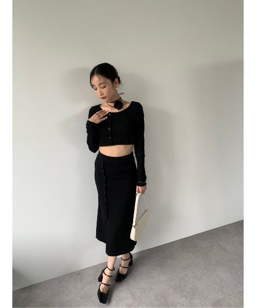 DRWCYS（ドロシーズ）の「カットリブボタンセットアップ（カーディガン/ボレロ・レディース・グレー/ブラック・FREE）」の22枚目の写真