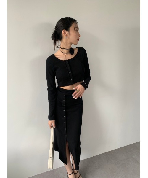 DRWCYS（ドロシーズ）の「カットリブボタンセットアップ（カーディガン/ボレロ・レディース・グレー/ブラック・FREE）」の21枚目の写真