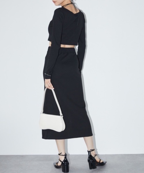 DRWCYS（ドロシーズ）の「カットリブボタンセットアップ（カーディガン/ボレロ・レディース・グレー/ブラック・FREE）」の5枚目の写真