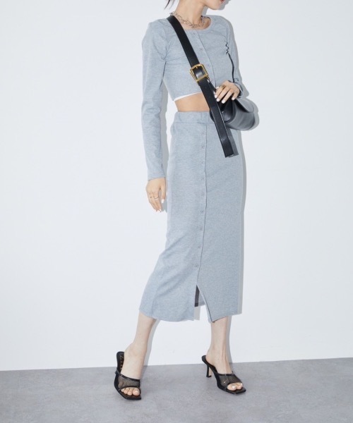 DRWCYS（ドロシーズ）の「カットリブボタンセットアップ（カーディガン/ボレロ・レディース・グレー/ブラック・FREE）」の18枚目の写真