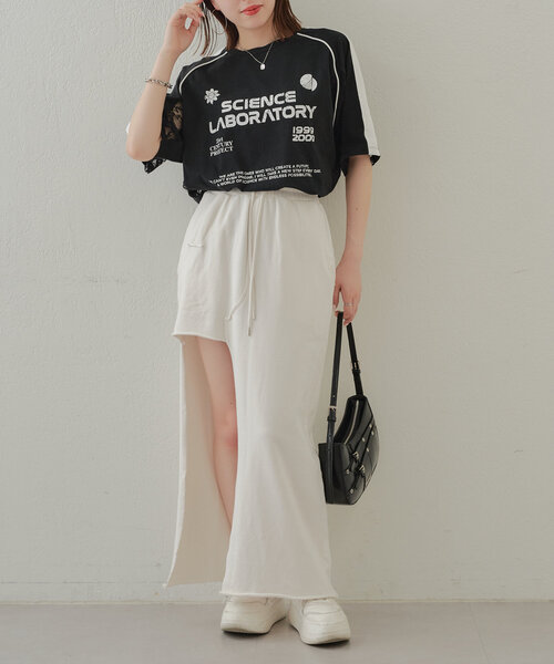 Chico（チコ）の「【セットアップ対応】ピグメントカットオフスウェットスカート（スカート・レディース・ブラック/グレー/ホワイト・FREE）」の7枚目の写真